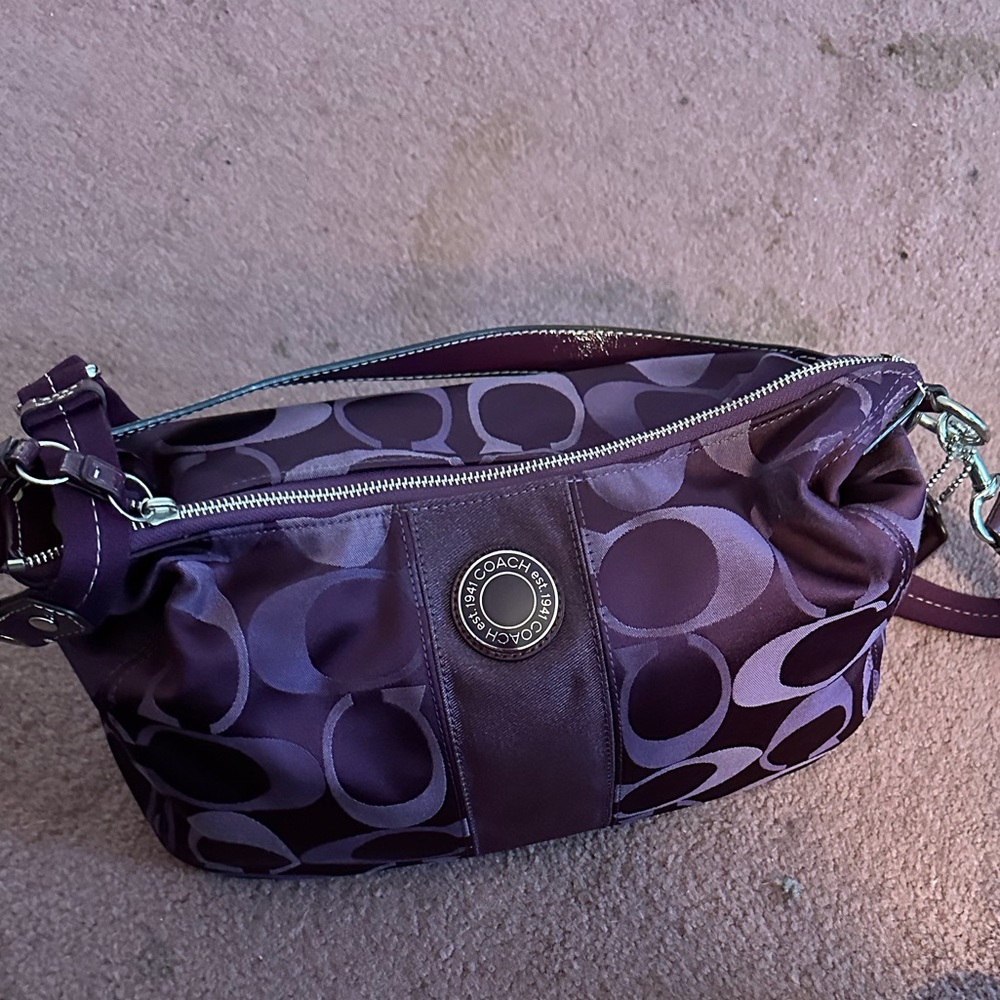 Coach Purple Signature Shoulder Bag
